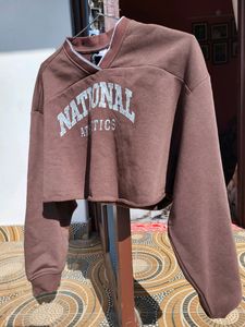 NEW H&amp;M Oversized Cropped Sweatshirt/ S