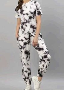 Tie-Dye Print Pants With T Shirt