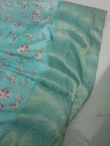 Beautiful Blue Full Frock With Stone Work