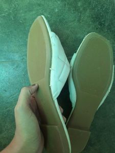 White Zudio Flip Flops, Size 39