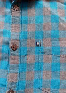 Men Blue Winter Wear Check Shirt Branded