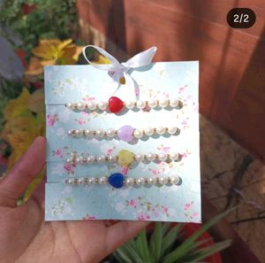 Pearl &amp; Heart Charm Bracelet