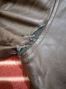 Brown Faux Leather Shirt Jacket