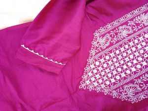 Embroidered Magenta Kurti