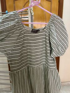 Striped Puff Sleeve Dress