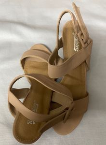 Nude Solid Sandal Heels