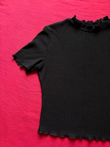 Shein Black Ribbed Top