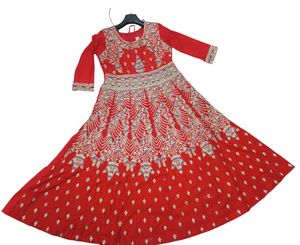 Red Embroidered Anarkali Dress