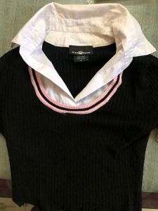 Korean Style Top With Shirt Collars