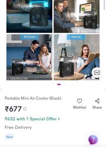 Portable Mini Air Cooler (Black)