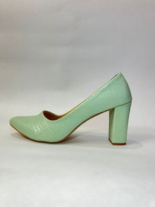 Sea Green Broad Heels For Women