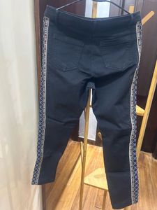 Embroidered Side-Striped Jeans