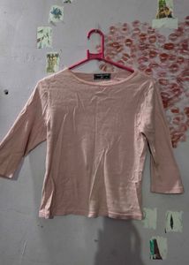 Blush Pink Three-Quarter Sleeve Top