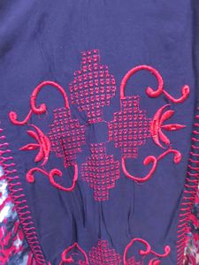 Pink and blue embroidery kurti