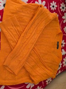 Orange Cable Knit Sweater