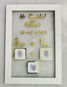 Wooden Couple Thumb Gift | 35x24 CM |Finger Print