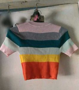 Striped Knit Crop Top