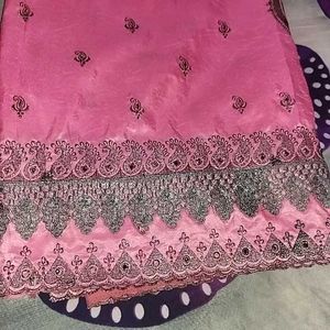 HEVEY CHORAL&amp;PINK SAREE