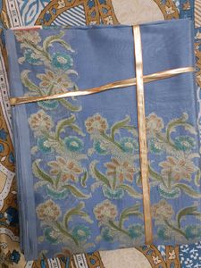 Beautiful Designer Silk Saree In Grey