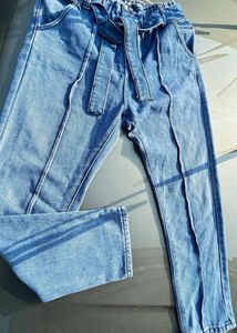 Stylish Belted Denim Pants