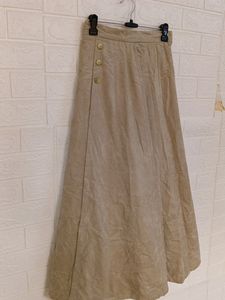 Beige Old Money Midi Skirt