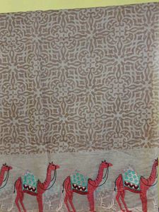 Camel Embroidered Scarf