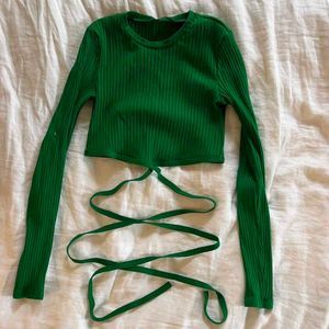 ZARA ribbed Green crop top