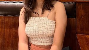 Tweed Chain Strap Crop Top