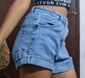 Distressed Denim Shorts