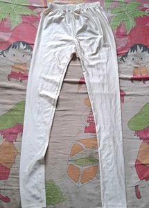 Shiny Off White Leggings