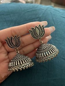 Lotus Jhumka Earrings
