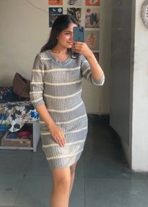 Striped Knit Sweater Dress