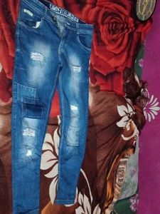 Distressed Patchwork Jeans Best Offer