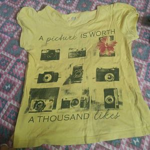 Yellow Camera Print T-Shirt