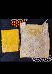 Yellow Embroidered Salwar Kameez Suit