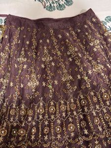 Embroidered Mauve lehenga choli and duppatta