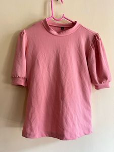Pink Puff Sleeve Top