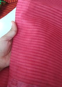 Net Saree With Unstitched Blouse