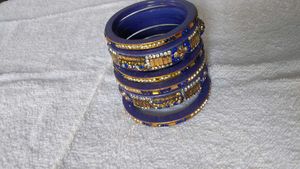 Blue &amp; Gold Bangles Set