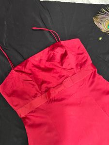 Bold Red Midi Gown Dress