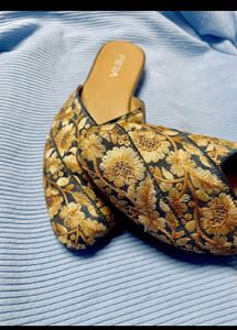 Floral Embroidered Flats