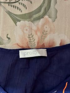 promod Blue Embroidered Tunic Top