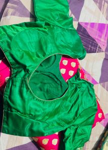 Gorgeous Green &amp; Pink Banarasi Silk Saree