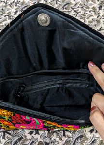 Brand New Velvet Embroidered Sling Bag
