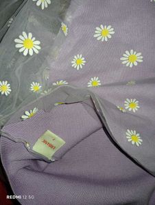 Purple Mesh Pullover Top