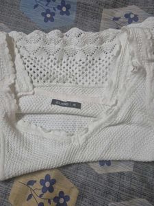 White Knit Tank Top