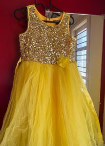 Girls' Stunning Yellow Sequin Dress