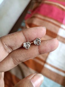 Heart Shaped Stud Earrings 92.5 Pure Silver