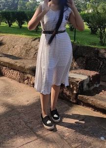 ZOLA White Checkered Dress