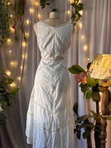 White Eyelet Midi Dress